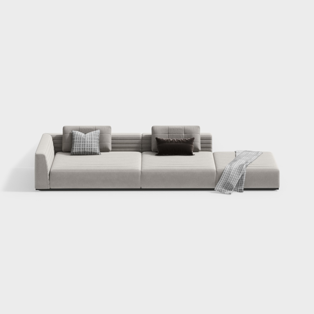 Modern Cream Wind Multi-Person Sofa for Dining Room