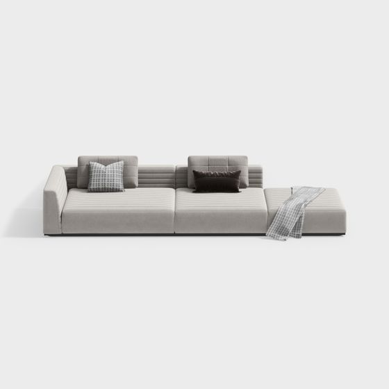 Urban Comfort Low-Poly Sofa 3D model for Stylish Interiors