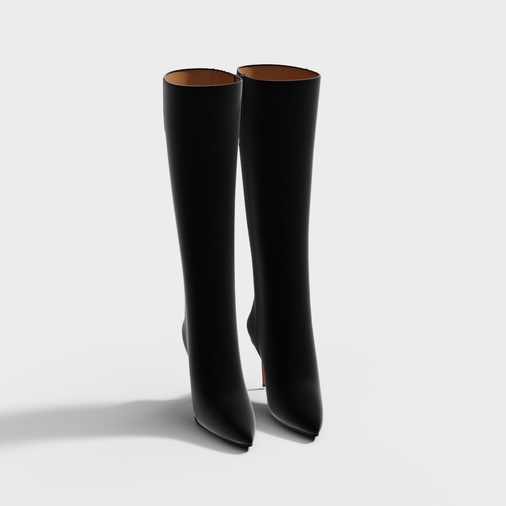 Urban Stroller Black High Heel Boots 3D model