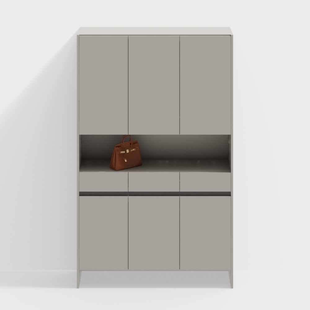 Modern Minimalist No-Pull Shoe Cabinet for Living Room