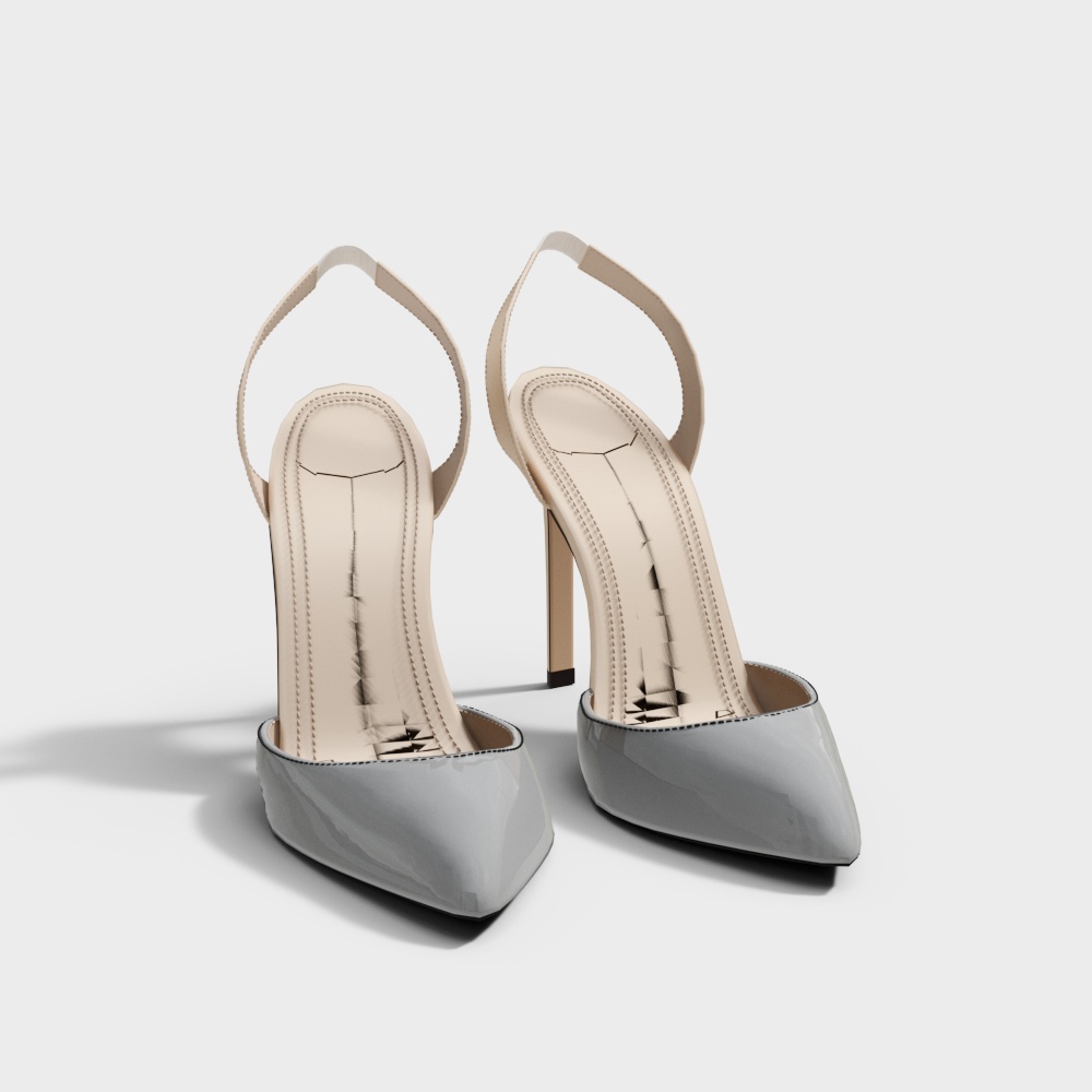 Elegant High Heel Shoes 3D model