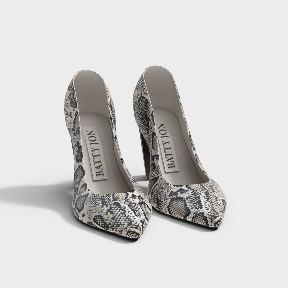 Battyjon Snake Skin High Heels 3D model