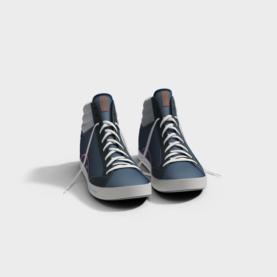 High-Top Sneakers 3D Model - Urban Style