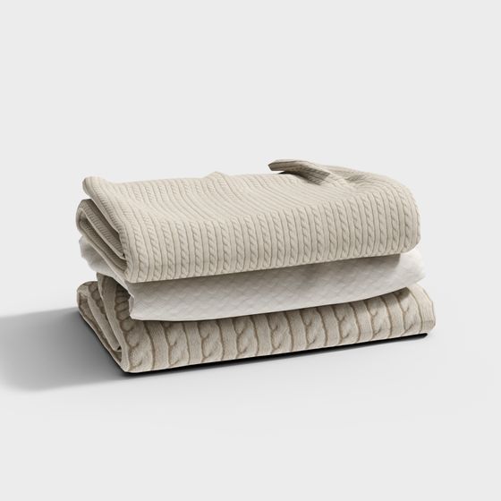 Cozy Blanket Stack 3D model