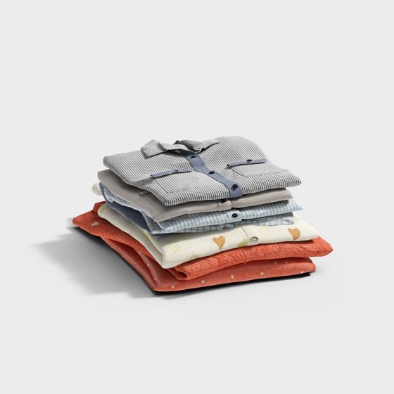 Colorful Shirt Stack 3D model