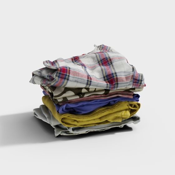 Colorful Shirts on Hanger 3D model