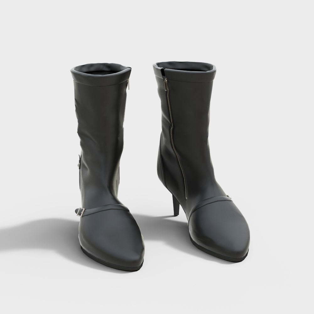 Stylish High Heeled Boots 3D model for Urban Fashion