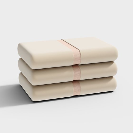 Elegant Stacked Towels 3D model for Modern Interiors