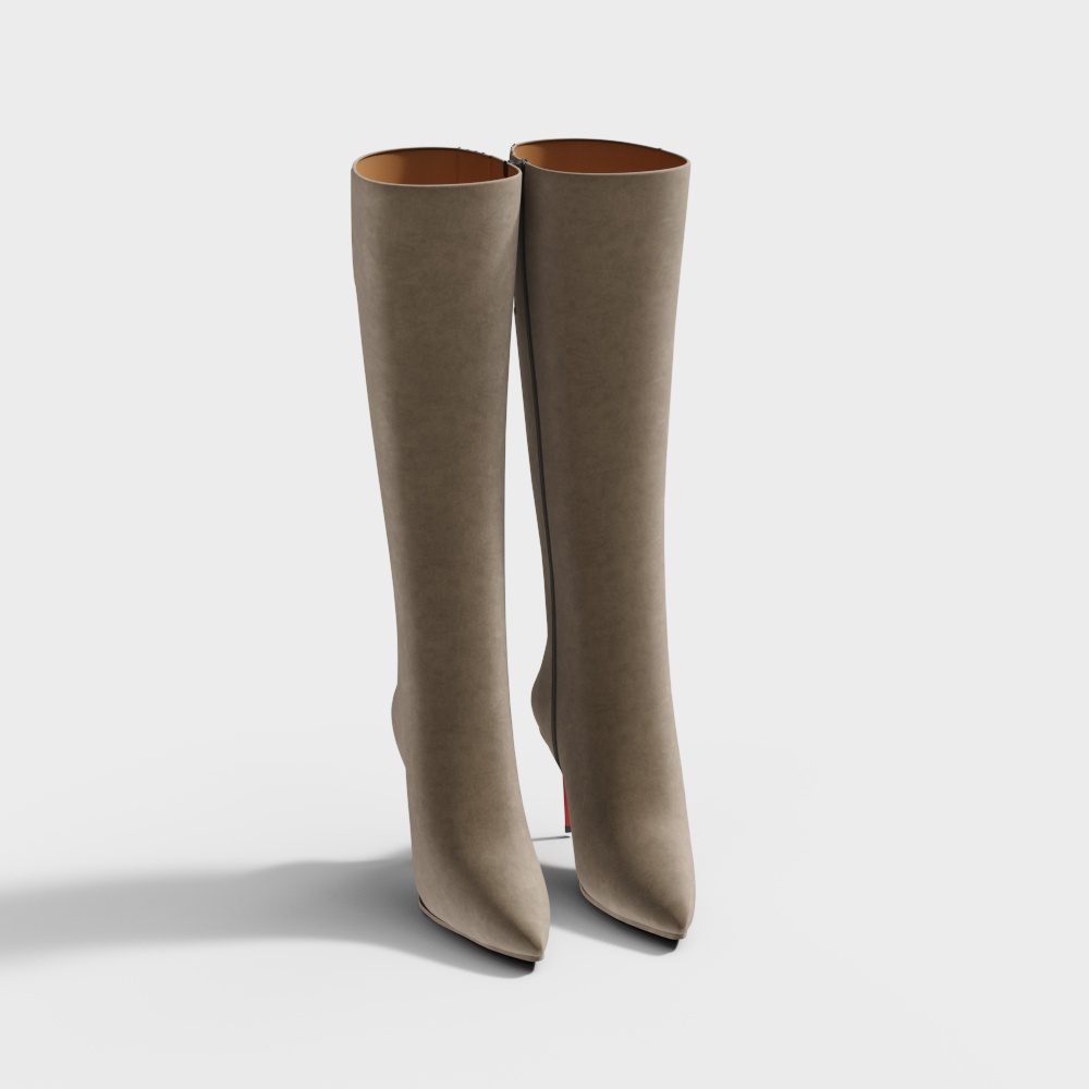 Elegant High Heeled Long Boots 3D model