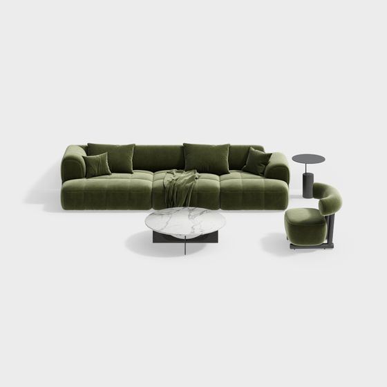 Urban Comfort 3D model Sofa Set for Modern Spaces