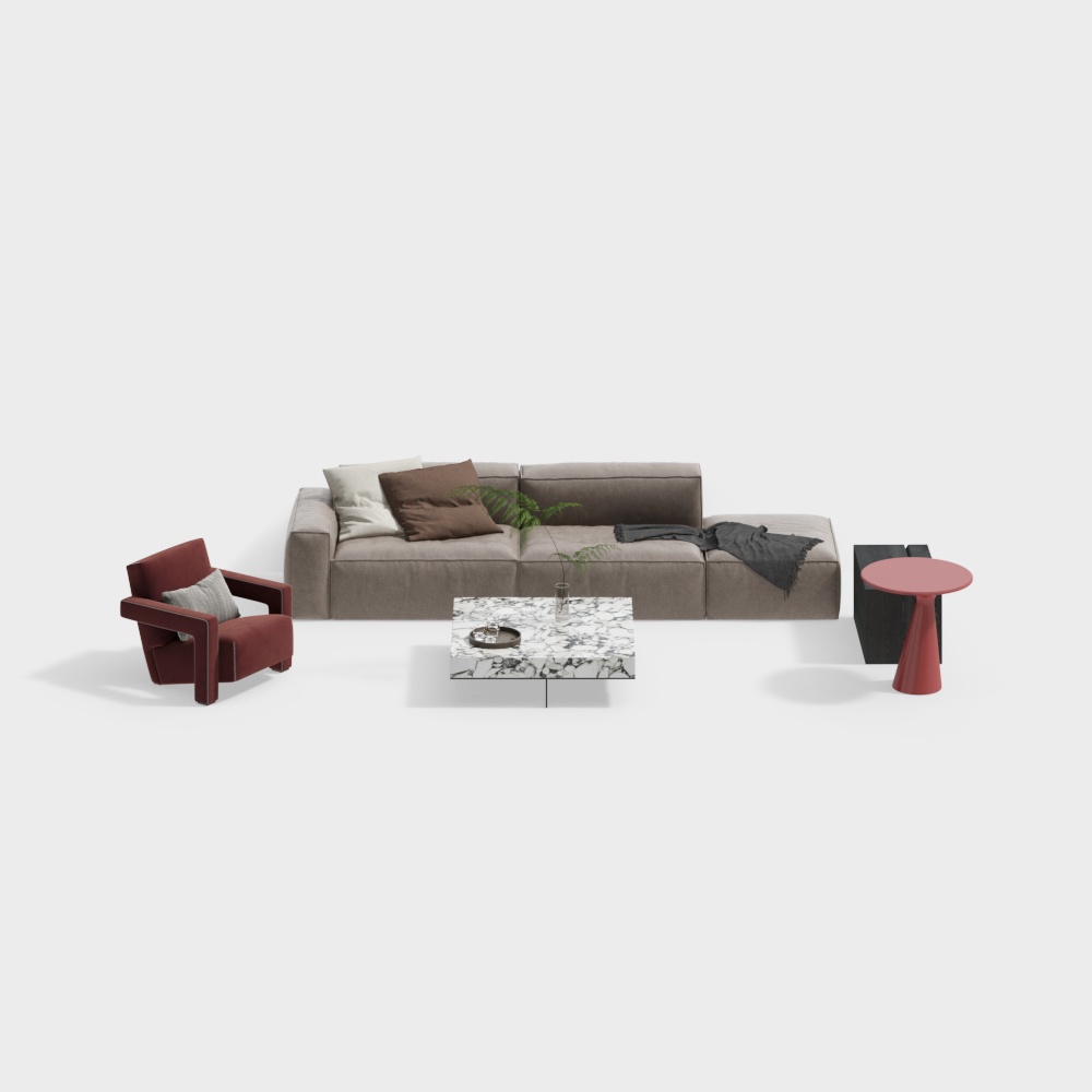 Modern Living and Dining Room Sofa Set