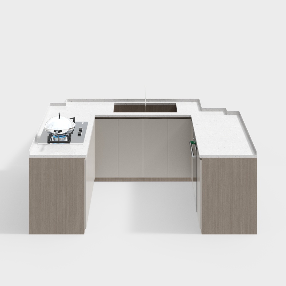 Moderne minimalistische U-förmige Schränke