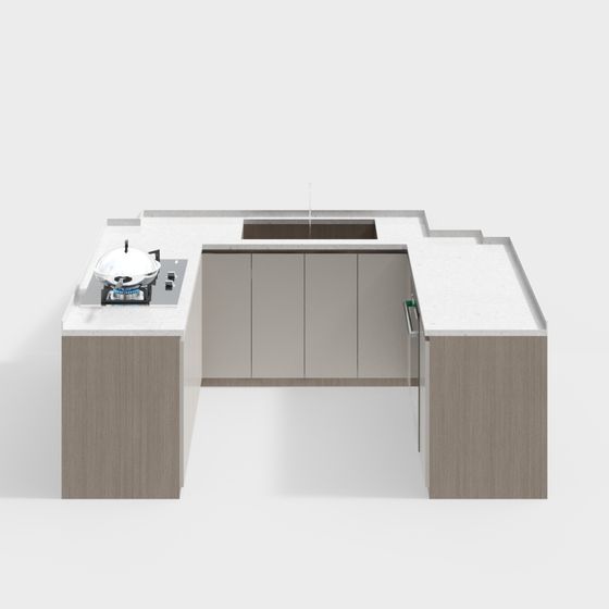 Moderne minimalistische U-förmige Schränke