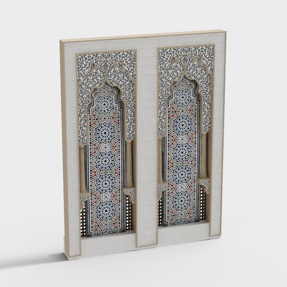 Arabesque Window Panels 3D model