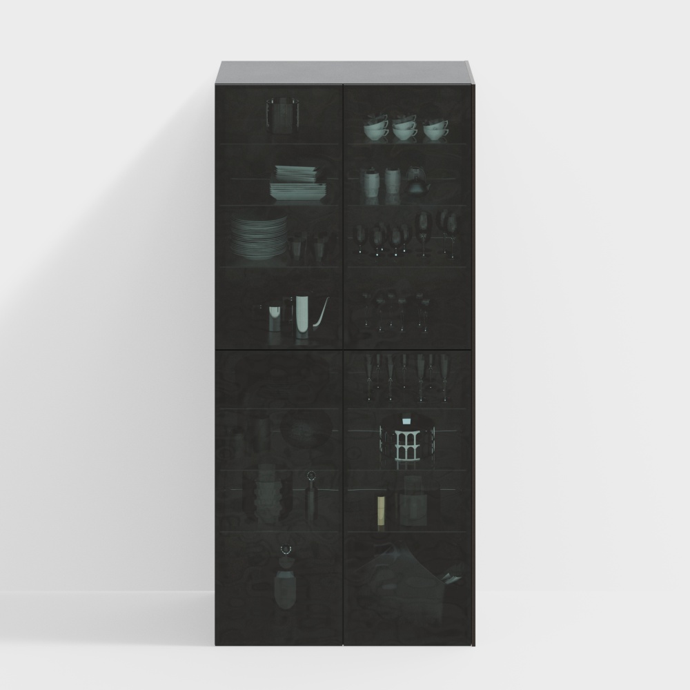 Elegant Glass Display Cabinet 3D model