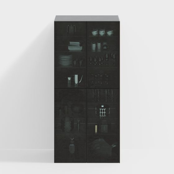 Elegant Glass Display Cabinet 3D model