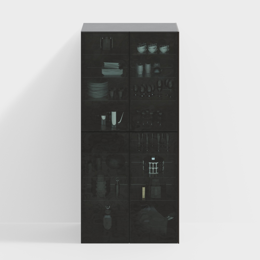 Stylish Glass Display Cabinet 3D model