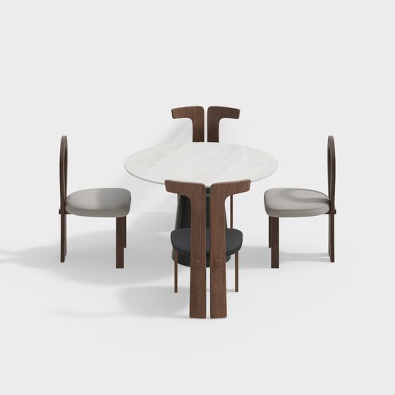 Urban Dining Table and Chair Set 3D model for Modern Spaces