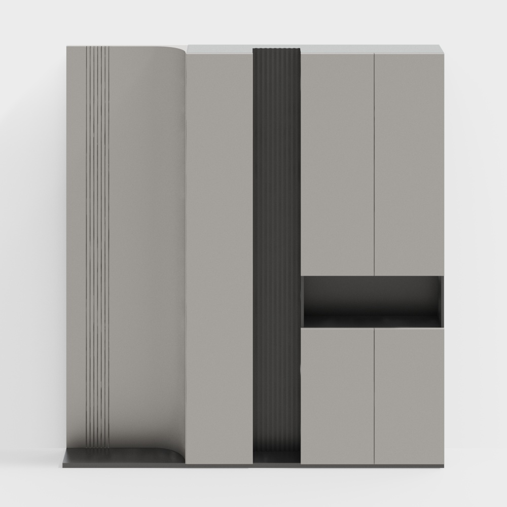 Modern Curved Shoe Cabinet