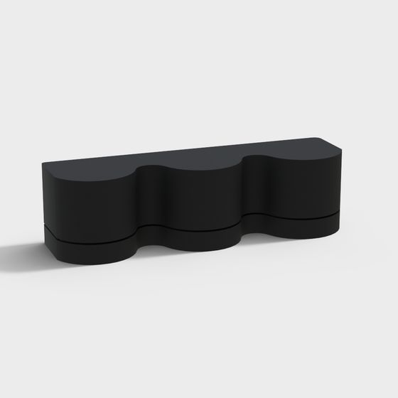 Streamlined Bench Low Polygon 3D model