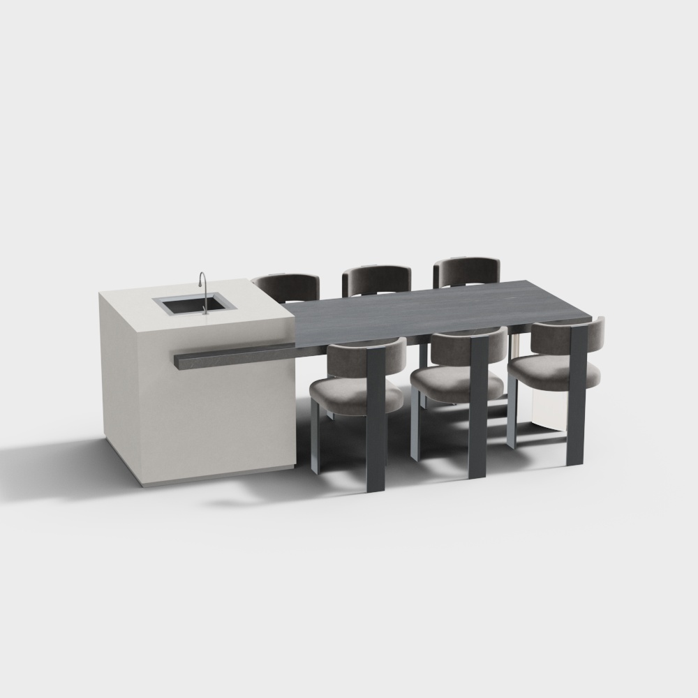 Modern Minimalist Kitchen Island for Dining Room