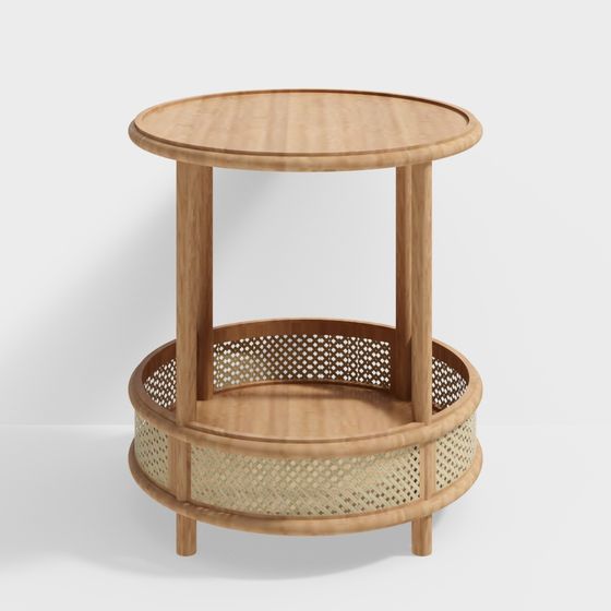 Low-Poly Round Side Table 3D model