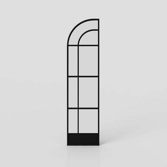 Black French Glass Partition 3D Model