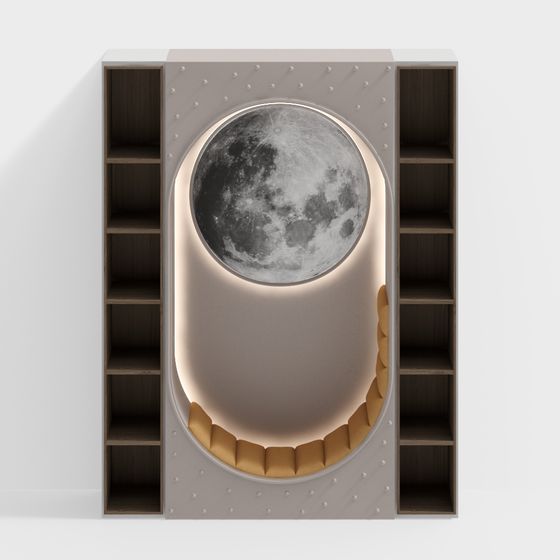 Enchanting Moonlit Library 3D model