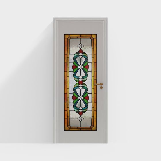 Colorful Stained Glass Door 3D model for Creative Spaces