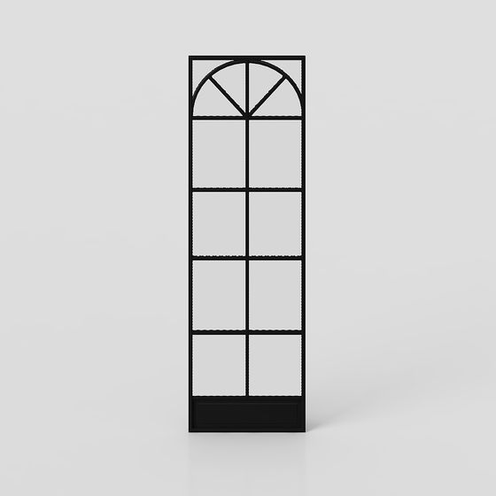 Sleek Black French Glass Partition 3D Model