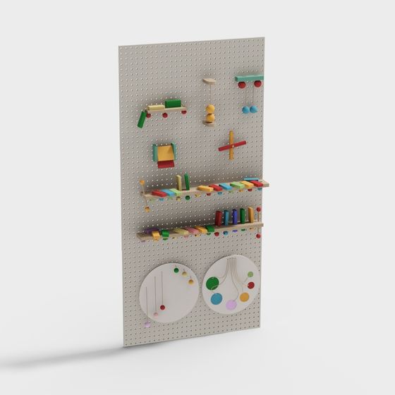 Pegboard Jewelry Display 3D model