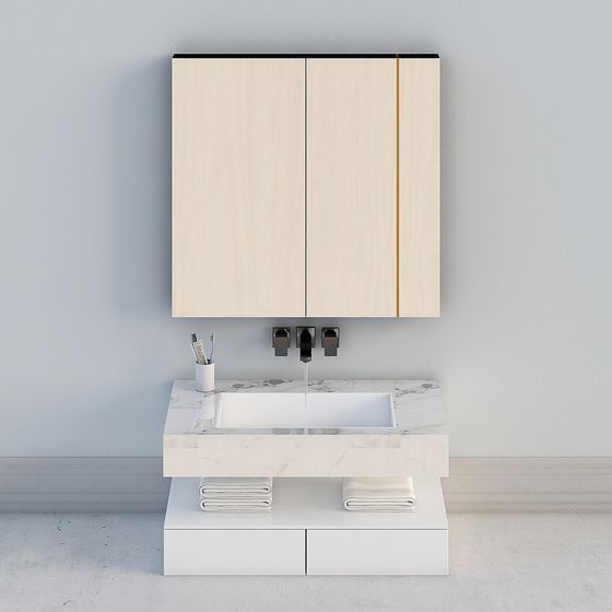 Minimalist Bathroom Vanity 3D model