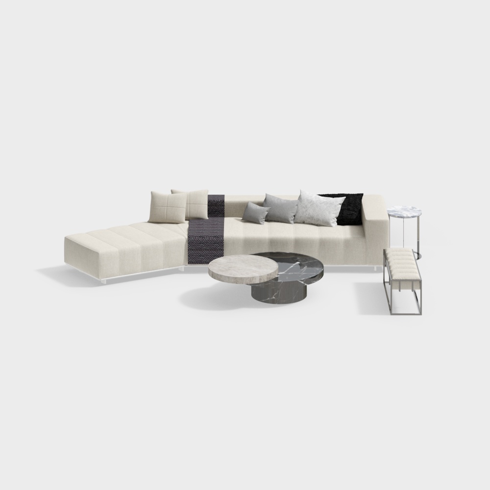 Modern Light Luxury Living and Dining Room Combination Sofa