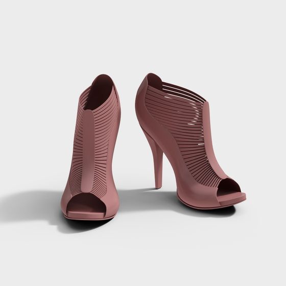 Futuristic Pink High Heel Shoe 3D model