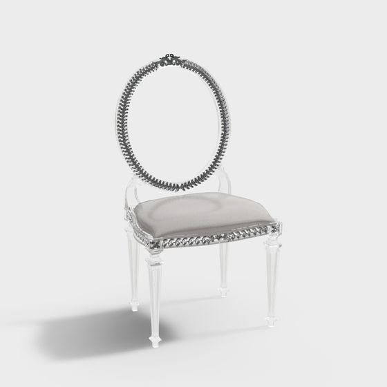Elegant Crystal Clear Chair 3D model
