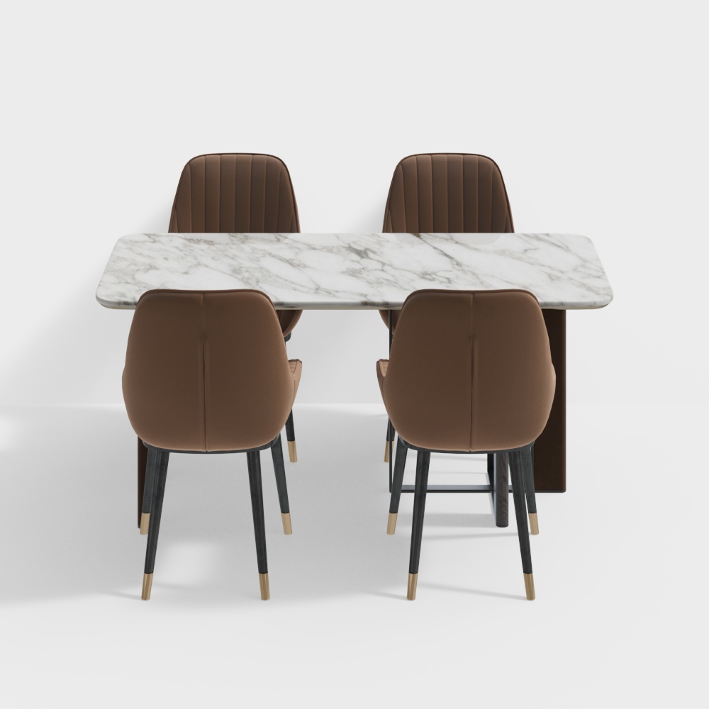 Moderne leichte Luxus Esstisch- und Stuhlset