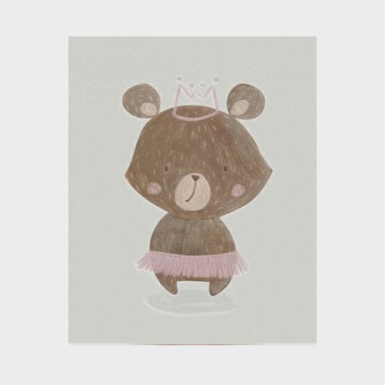 Charming Low-Poly Princess Bear 3D model