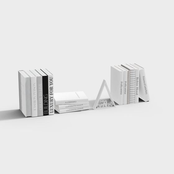 Low-Poly Modern Bookshelf 3D model