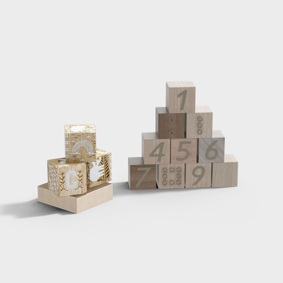 Charming 3D Building Blocks Model for Creative Projects