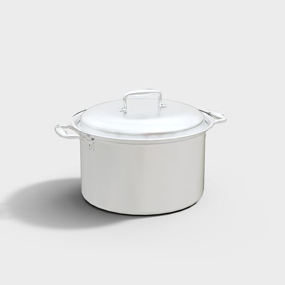 Sleek Stainless Steel Pot 3D model for Modern Kitchens