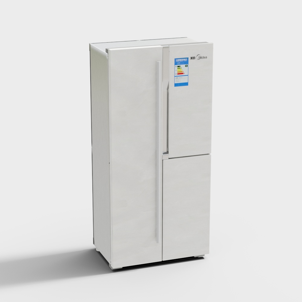 Sleek Stainless Steel Refrigerator 3D model