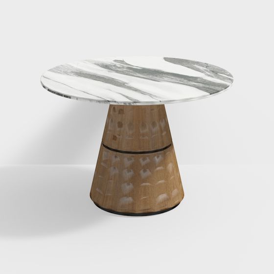 Elegant Marble Round Table 3D model