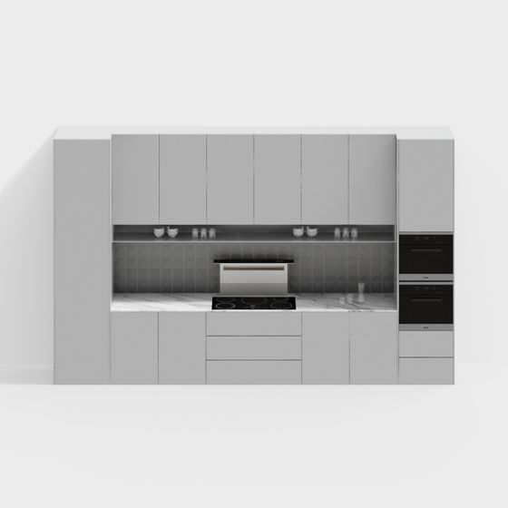 Sleek Minimalist Kitchen 3D model