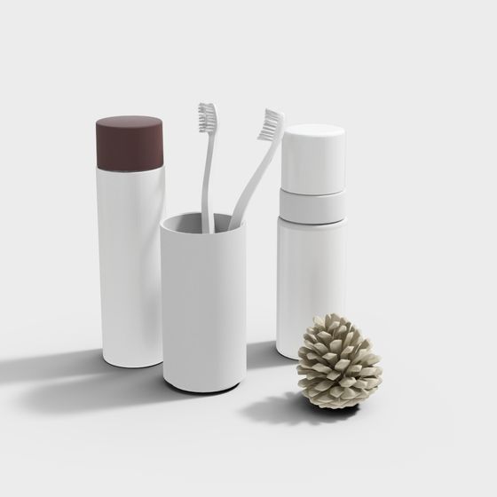 Elegant Minimalist Bathroom Decor 3D model