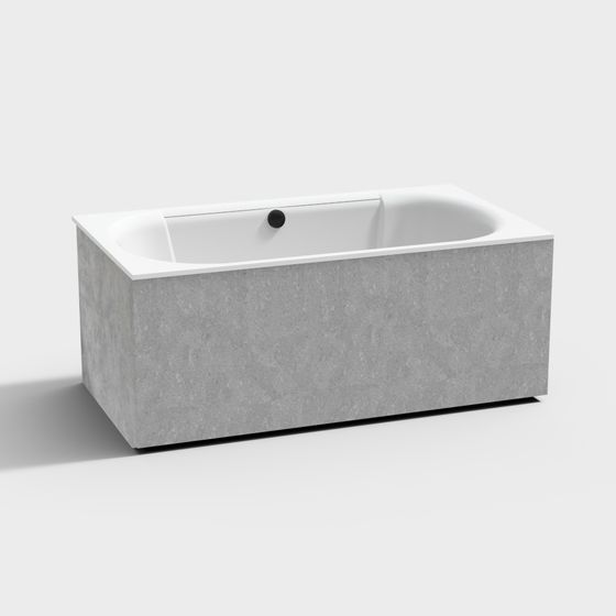 Modern White Bathtub 3D Model for Bathroom Luxury