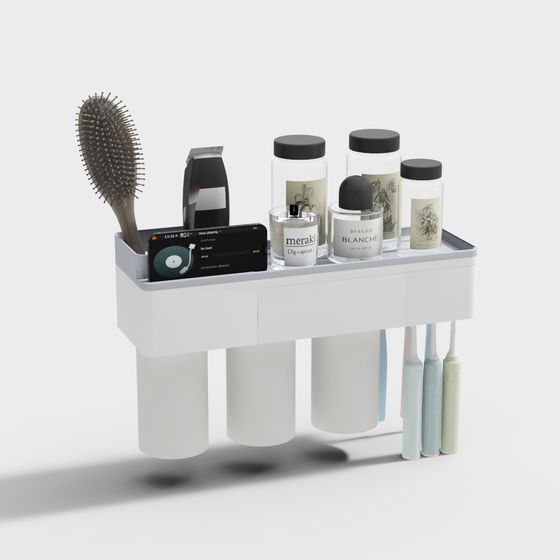 Stylish Minimalist Bathroom Storage Rack 3D model