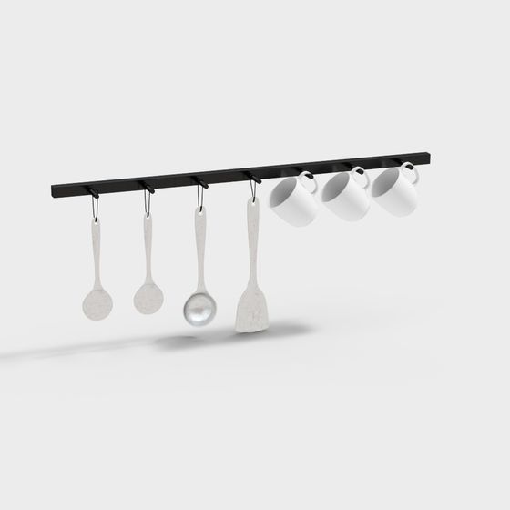Modern Minimalist Kitchen Rack 3D model