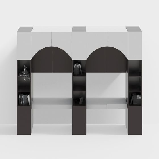 Современный двоечной книжный шкаф