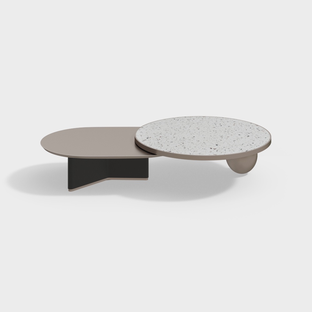 Modern Light Luxury Terrazzo Living and Dining Room Coffee Table Combination