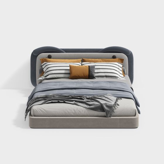 Elegant Modern 3D Bed Model for Stylish Interiors